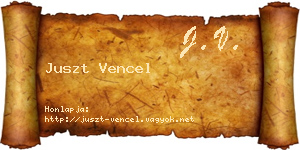 Juszt Vencel névjegykártya